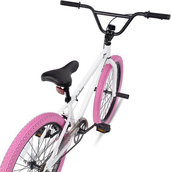 Joystar Brockway BMX-fiets - 24 inch - Handrem - Remmen - Achter V-brake - Pegs - Roze - Geschikt voor buitenactiviteiten in de lente van JOYSTAR — afbeelding 2