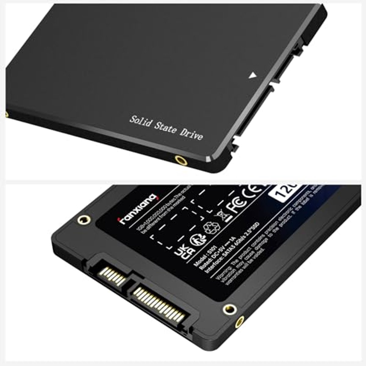 Fanxiang S101 512 GB SSD SATA III 6 Gb/s 2,5 inch interne Solid State Drive, leessnelheid tot 550 MB/sec, compatibel met laptop- en pc-bureaubladen (Zwart)