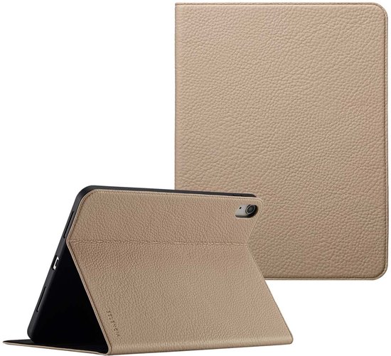 Étui pour tablette Selencia - Compatible avec iPad 11 (2025) A16 11 pouces / iPad 10e génération (2022) 10,9 pouces - Bookcase Riva pour tablette - Beige