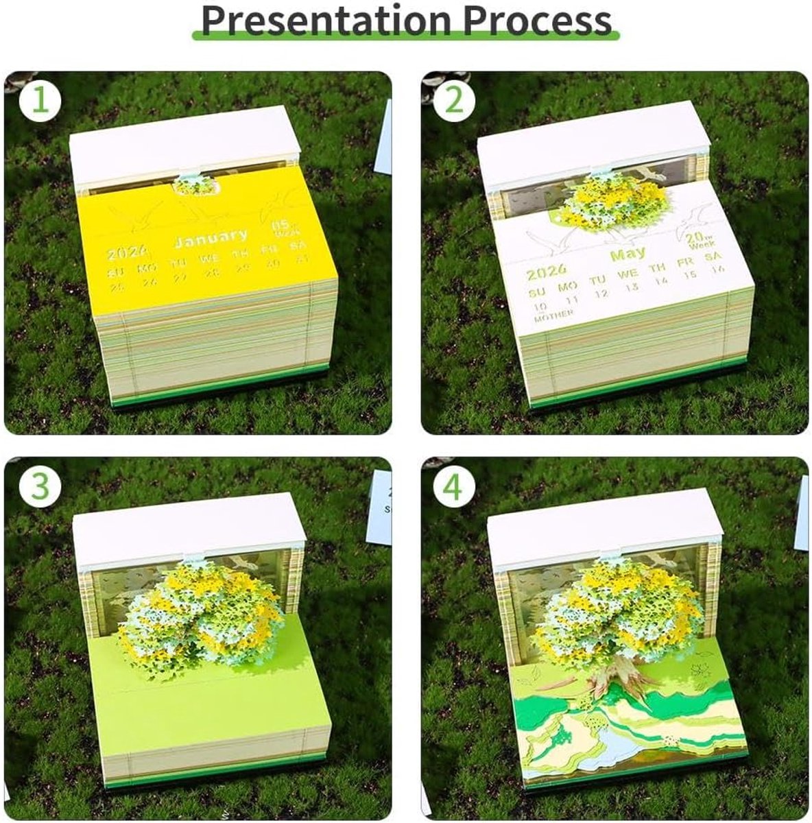 25 stuks mini-kalenderblokken 2026 - kalender van wit papier genaaid voor gepersonaliseerd cadeau - kleine bureaukalender perfect voor feestelijk knutselen thuis, in de klas of in de klas