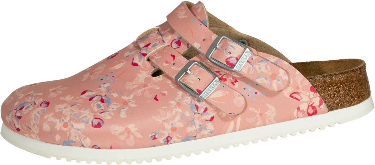 Birkenstock Kay SL Dames Werkklompen Flower Field Rose Narrow-fit |  Roze | Imitatieleer | Maat 38