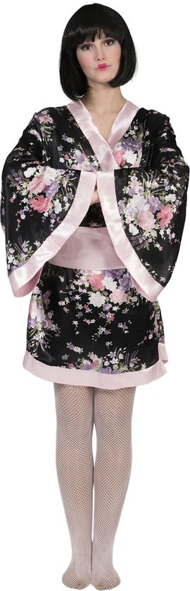 Japanse Kimono Zwart/Roze Dames Kiwi - Maat 36/38