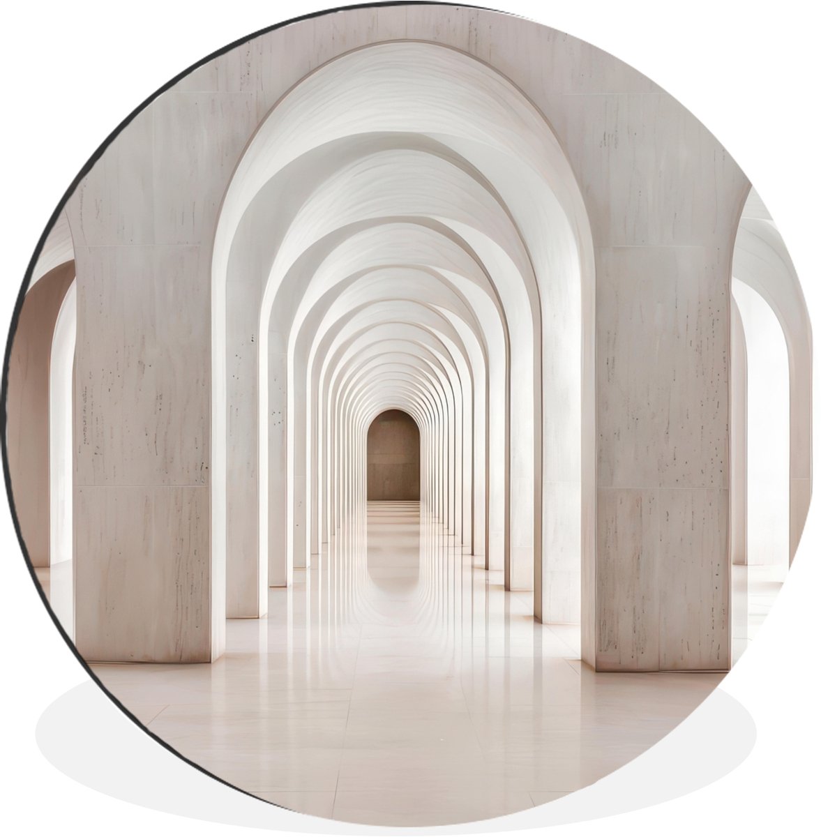 WallCircle Wandcirkel - Muurcirkel - Hal - Bogen - Symmetrisch - Modern - Aluminium - Dibond - 30x30 cm - Binnen en Buiten