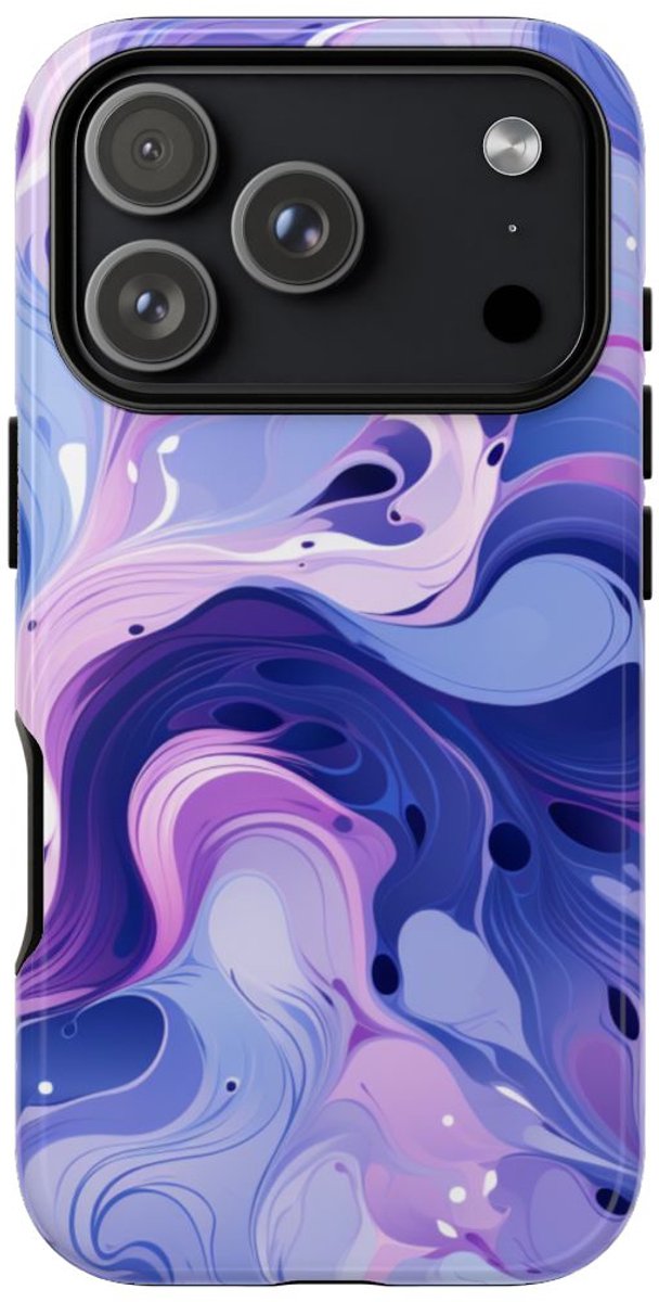 Paarse en Blauwe Abstracte Krullen – Telefoonhoesje Geschikt voor iPhone 17 Pro