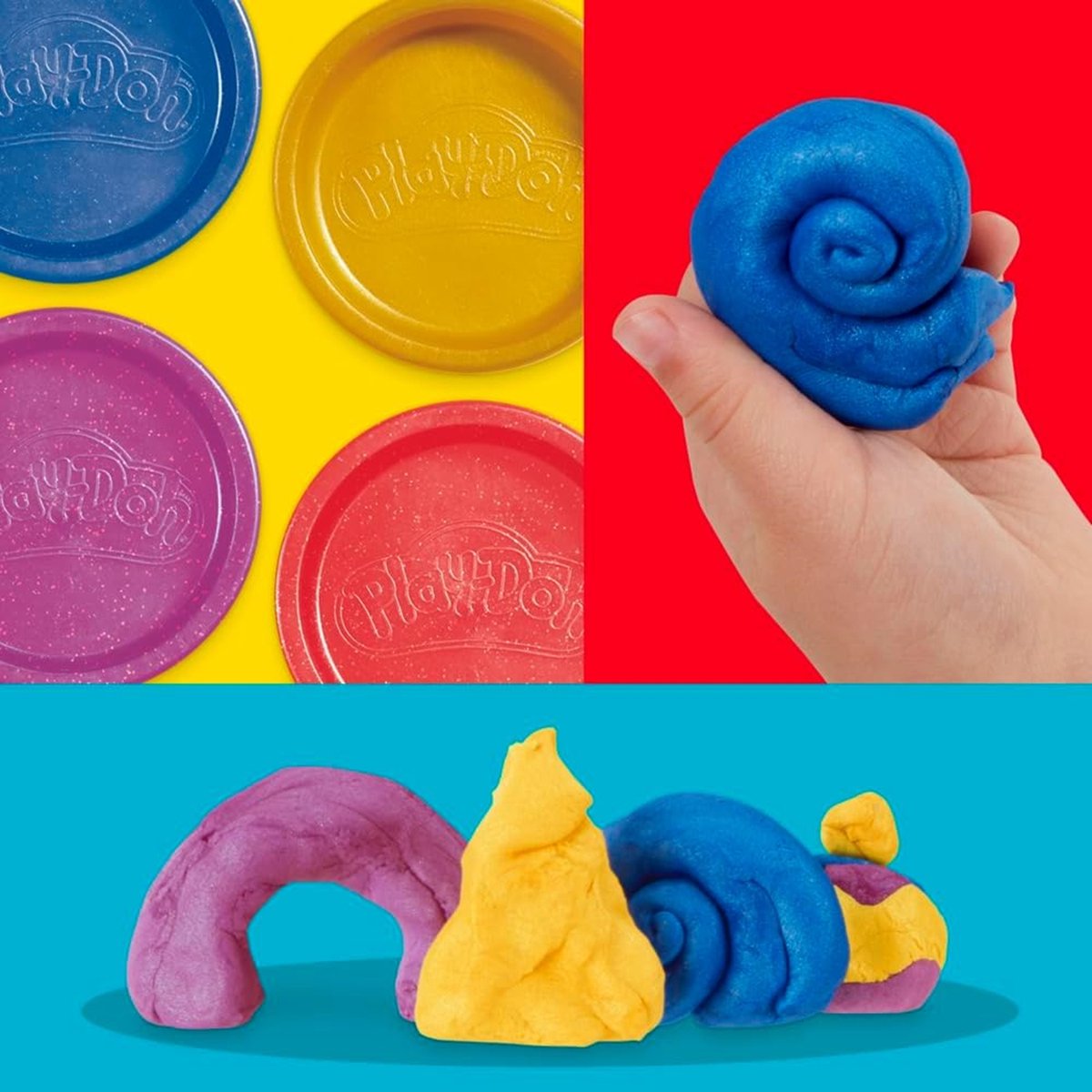 Play-Doh 4-pack Metallic glans boetseerklei — afbeelding 11