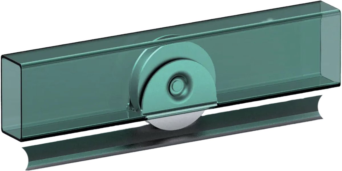 80 mm rond groefwiel met een groef van 16,5 mm in een verzonken beugel