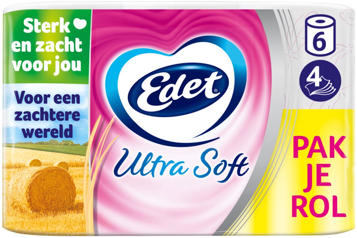 Edet Ultra Soft Toiletpapier 4 Laags - 10 x 6 stuks - Voordeelverpakking