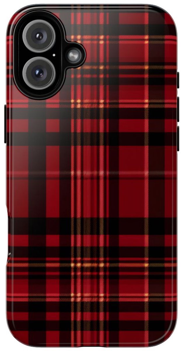 Klassiek Rood Tartan Ruitpatroon – Telefoonhoesje Geschikt voor iPhone 16 Plus