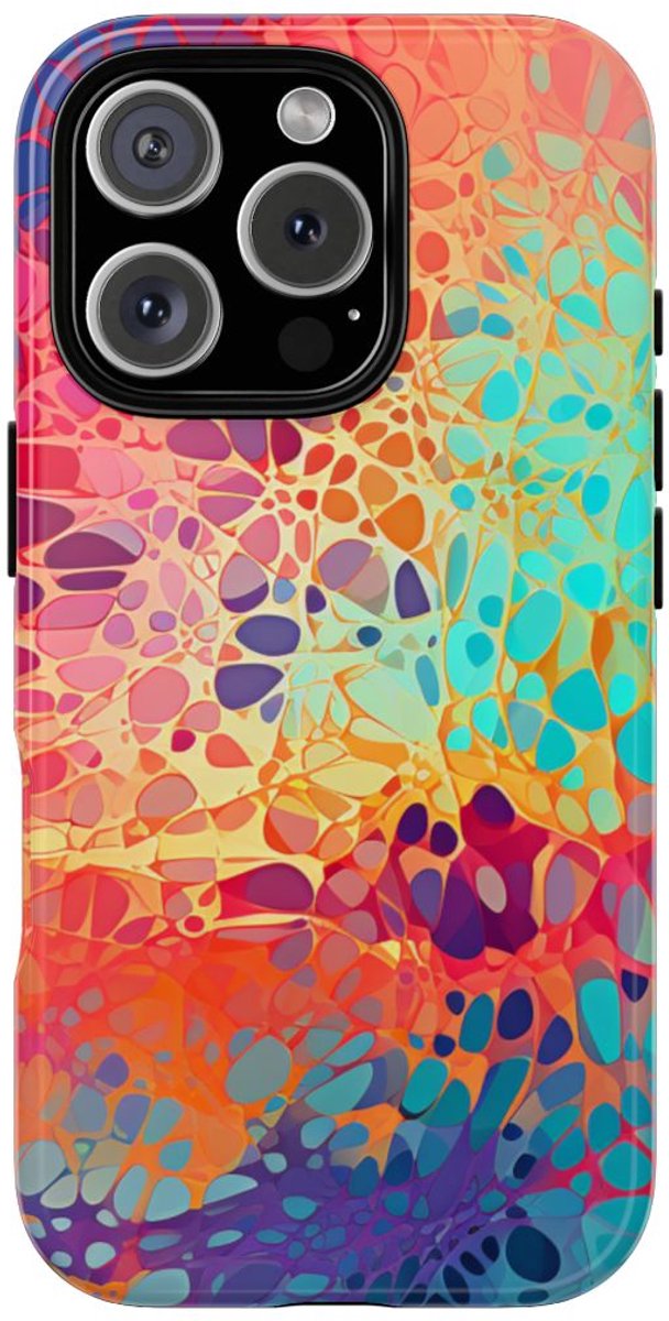 Veelkleurig Abstract Organisch Patroon – Telefoonhoesje Geschikt voor iPhone 16 Pro