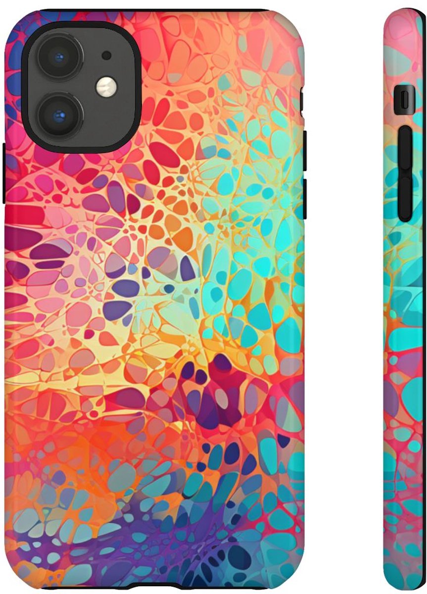 Veelkleurig Abstract Organisch Patroon – Telefoonhoesje Geschikt voor iPhone 11