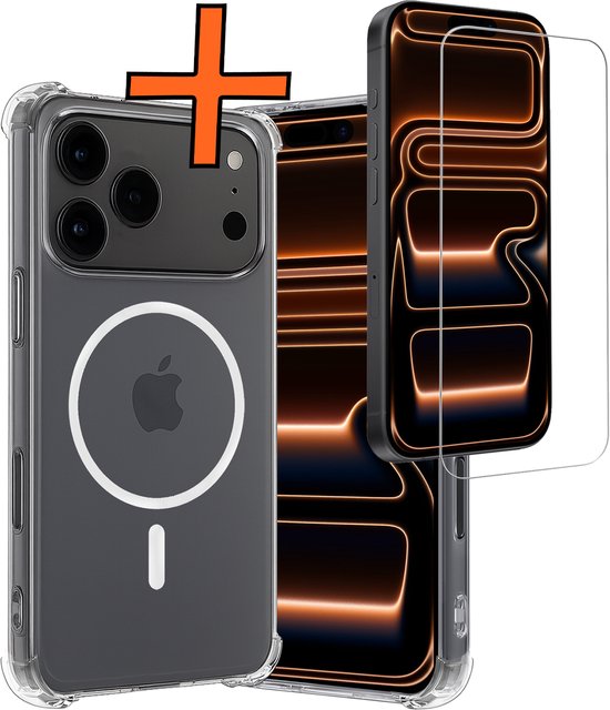 Coque d'iPhone transparente et protecteur d'écran avec un éclairage lumineux.