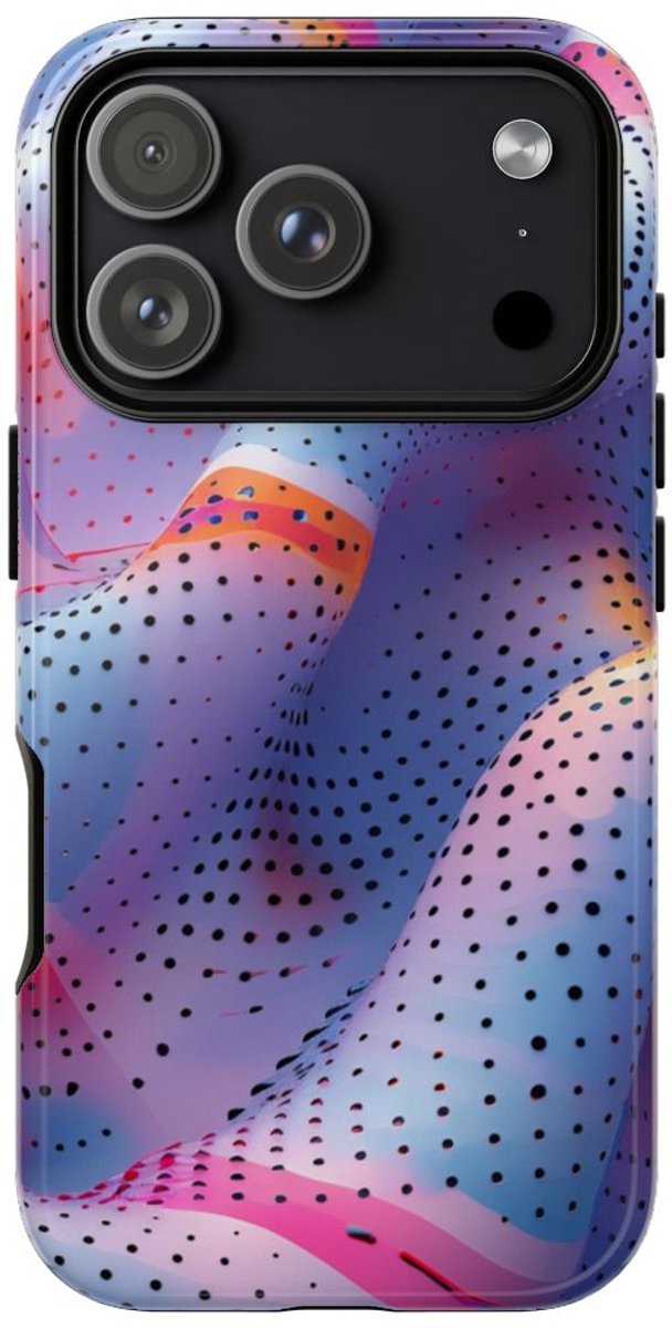 Abstracte Golvende Stippenpatroon – Telefoonhoesje Geschikt voor iPhone 17 Pro