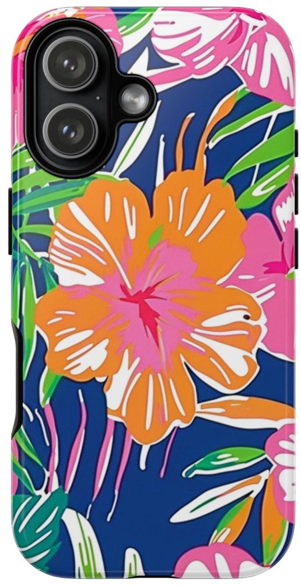 Vrolijk Tropisch Bloemenpatroon – Telefoonhoesje Geschikt voor iPhone 17