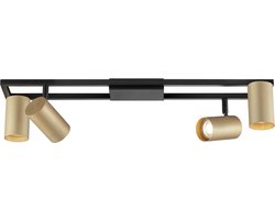 Brilliant Salor - Plafondlamp - GU10 4x5W - 350lm - 3000K - Dimbaar - Zwart/Goud