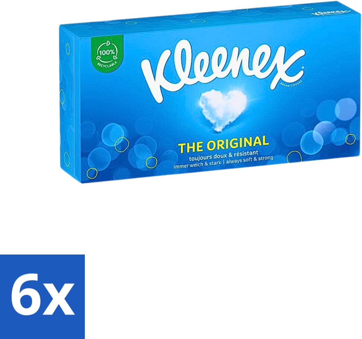 6 x Kleenex Original Tissues 72 stuks per verpakking - Kleenex The Original - Tissues - Neus Snuiten - Zachte Tissues - Sterk En Zacht