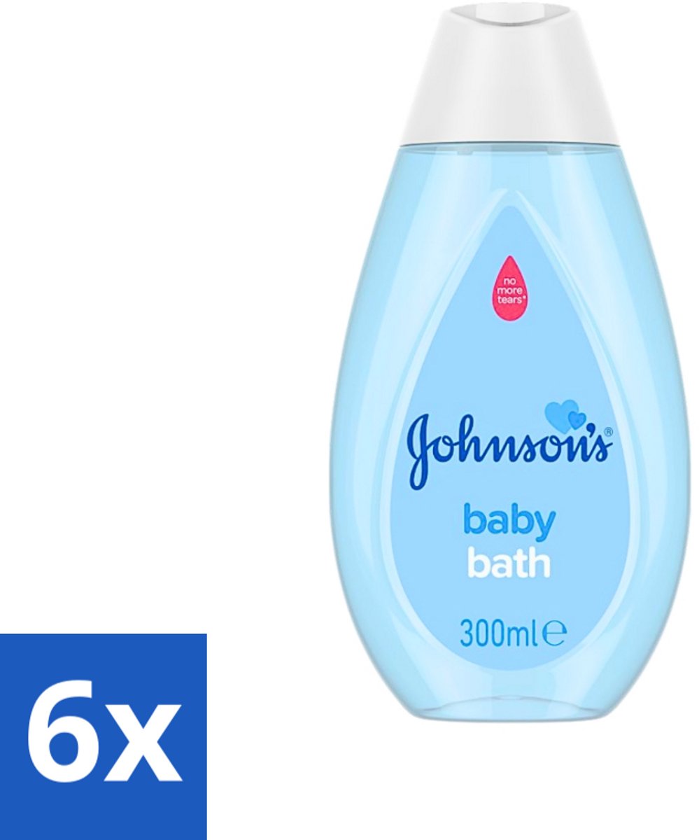 6 x Johnson's - Baby Bath - Puur & Zacht - 300 ml - Baby Bad - Baby Zeep - Babyhuid Verzorging - Milde Babyzeep - Zachte Babyzeep