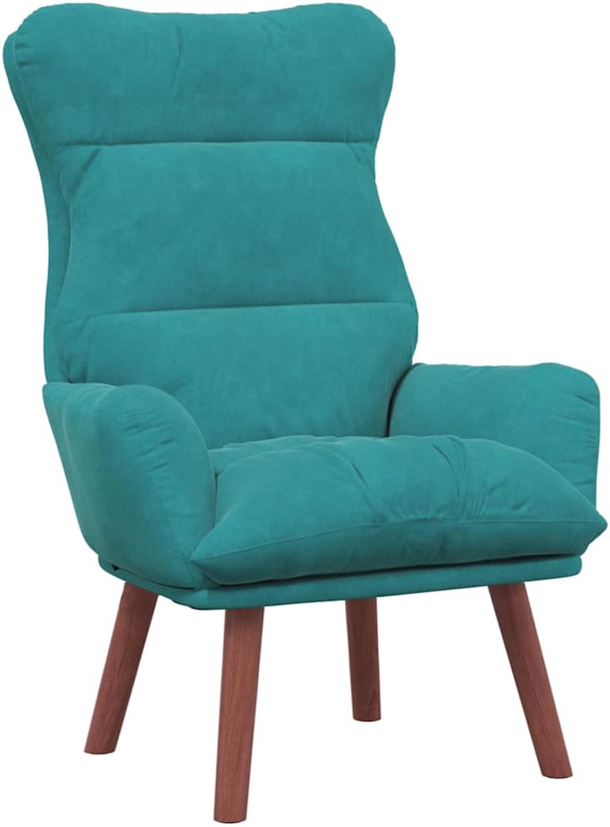 vidaXL Fauteuil - Turquoise - 69 - x - 74 - x - 93 - cm - Fluweel