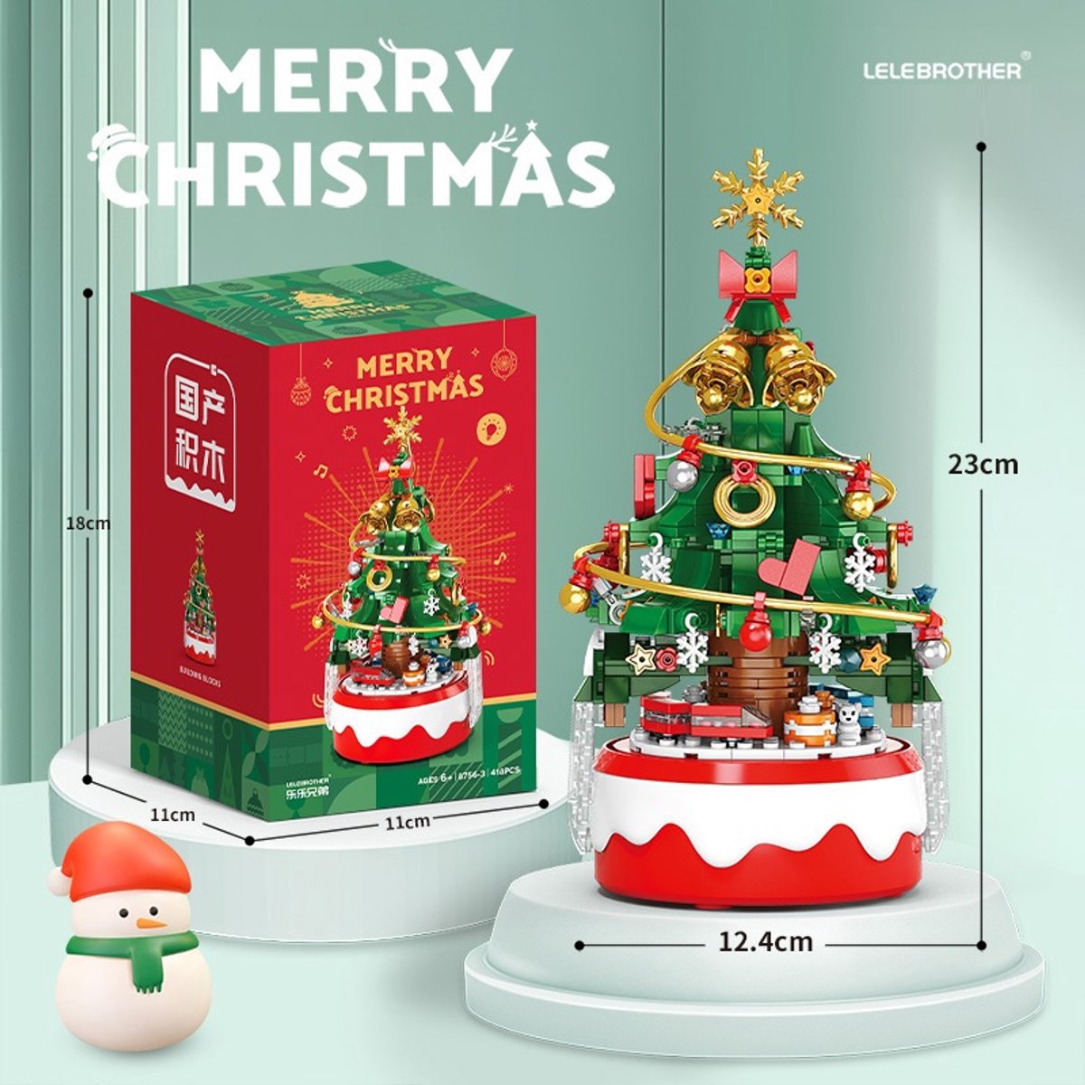 418+ PCS Kerstboom Bouwstenen/Verlichting Street View Muziekdoos Gemonteerd Bouwstenen/Kinderspeelgoed/Vakantiegeschenken