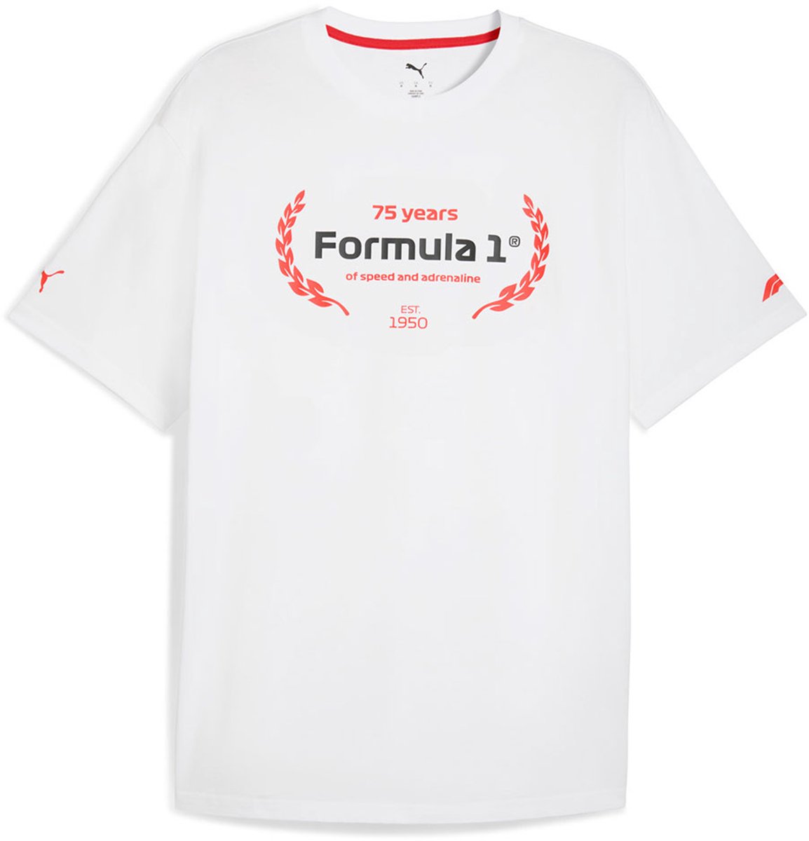 Puma F1 Essentials Graphic T-shirt Met Korte Mouwen L Man Wit