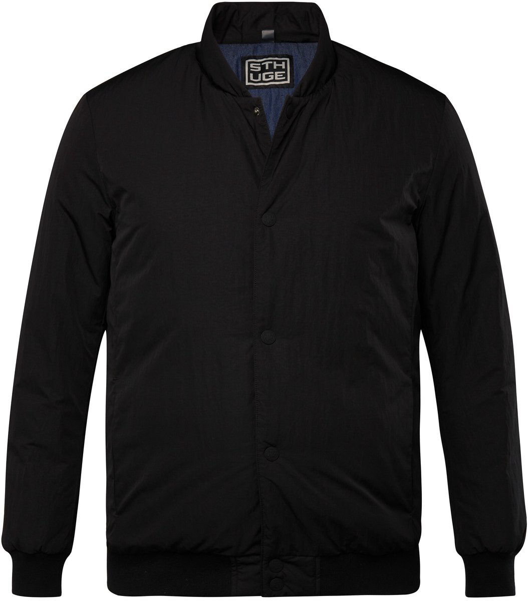 STHUGE - Heren - Bomberjack doorgestikte jas opstaande kraag gerecycled - Zwart - Maat 4XL