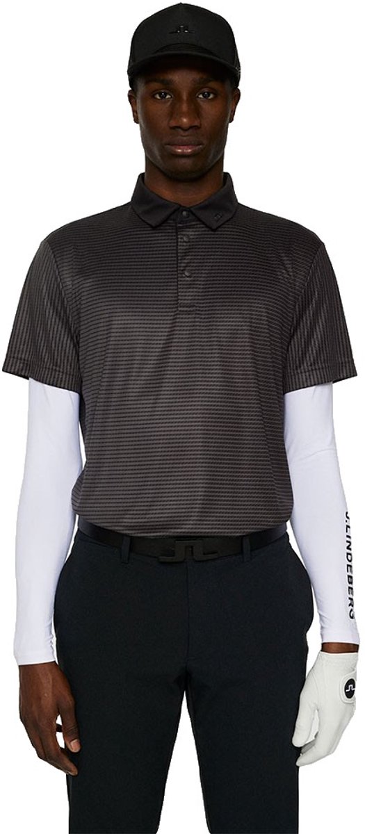 J.lindeberg Marvin Stripe Korte Mouw Poloshirt Zwart S Man