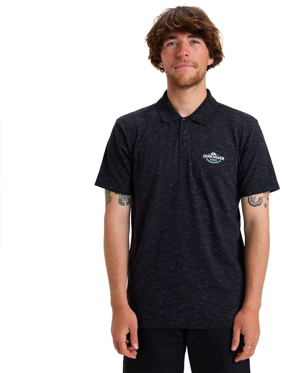 Quiksilver Polo Stretch Korte Mouw Poloshirt S Man Zwart