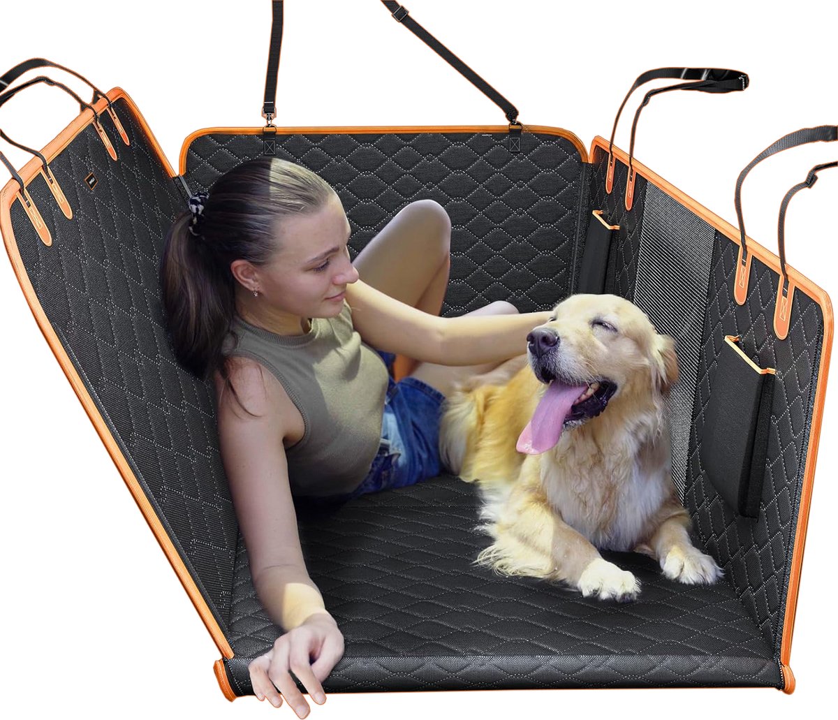 Pawello Waterdichte Autodeken voor Honden, Slijtvast & Krasbestendig - Achterbankbeschermer met Zachte Voering - 135×145 cm