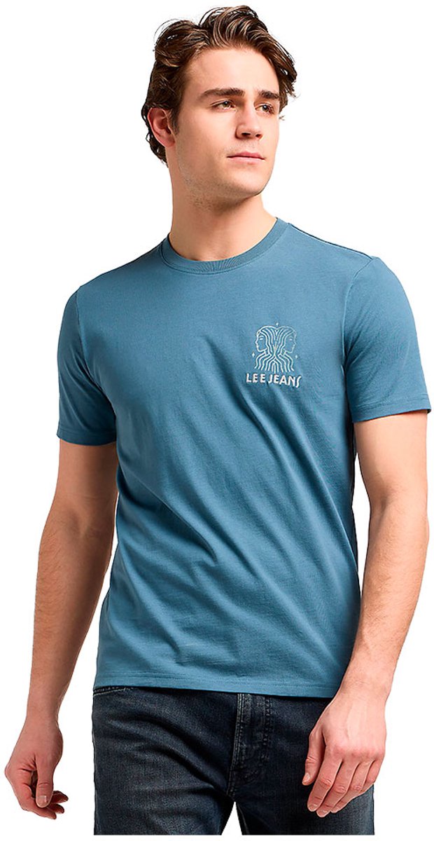 Lee 112370580 T-shirt Met Korte Mouwen XL Man Blauw