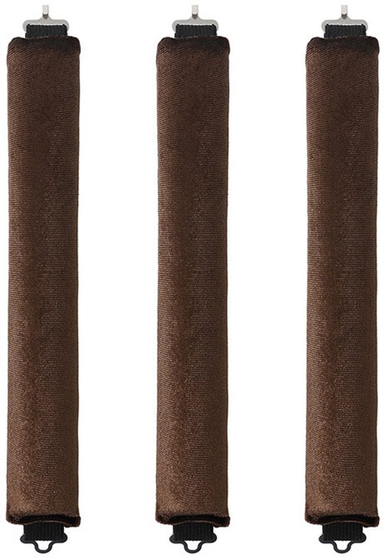 Foto: 3 satijnen krultangset zonder warmte krultang krultangset zonder warmte krultangset voor slapende kinderen haarcadeau voor de feestdagen krultangset bruin