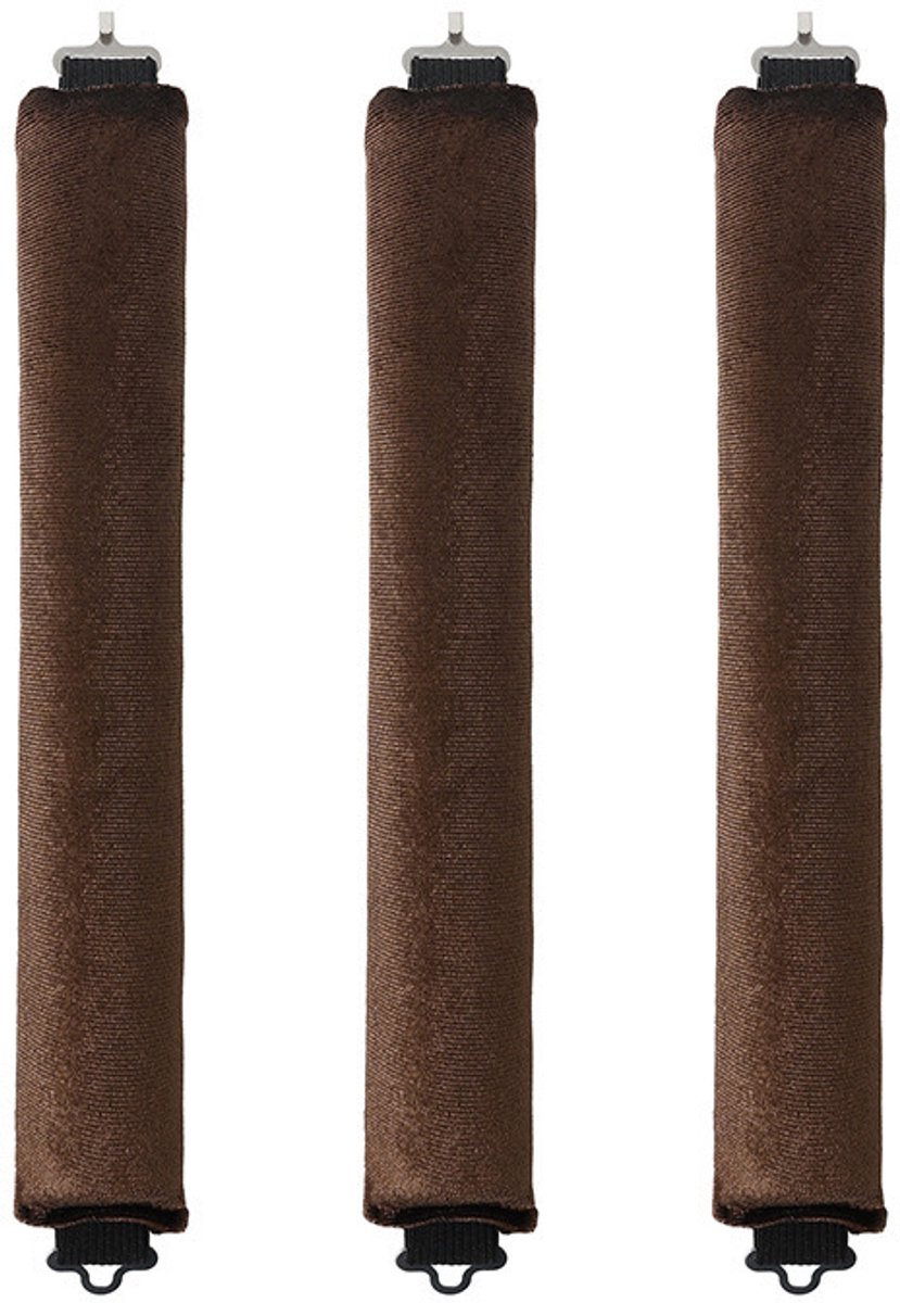 3 Satijnen krultangset zonder warmte - krultang - krultangset zonder warmte - krultangset voor slapende kinderen - haarcadeau voor de feestdagen - krultangset - bruin