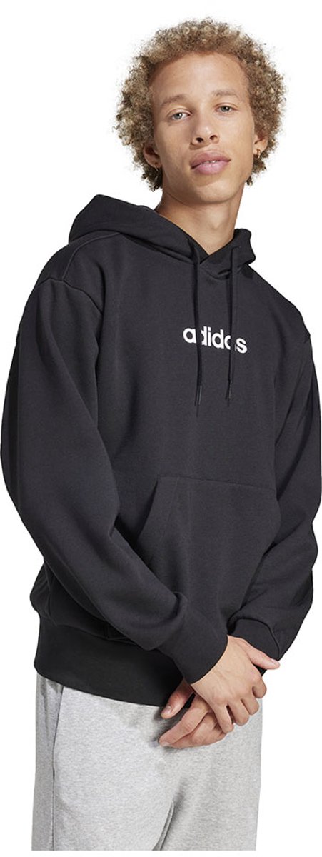 Adidas Essentials Linear Fleece Hoodie XL Man Zwart