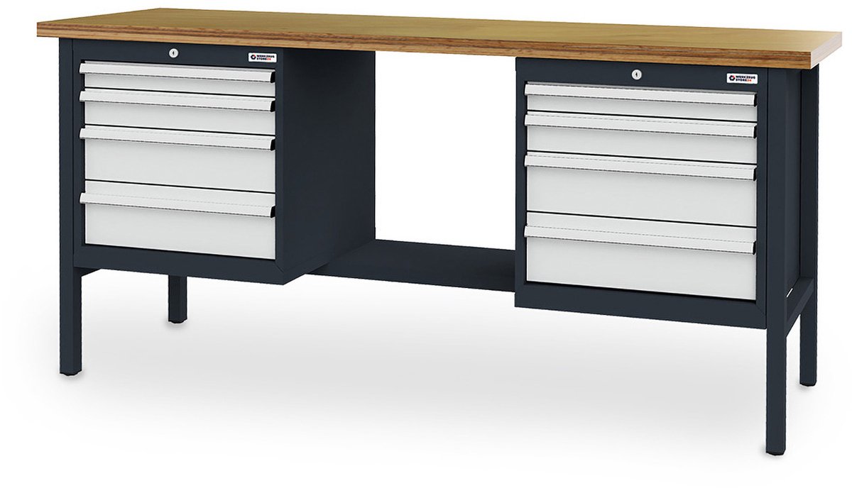 WS24 Bakvormige werkbank B x D x H 2.000 x 600 x 960 mm - WS24-10...