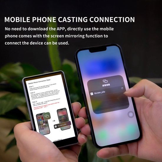 MOJOGEAR VS2 Selfie Vlog Monitor Voor iPhone en Android - Magnetisch - Draadloos via WiFi met MagSafe - Met Afstandsbediening - Grijs