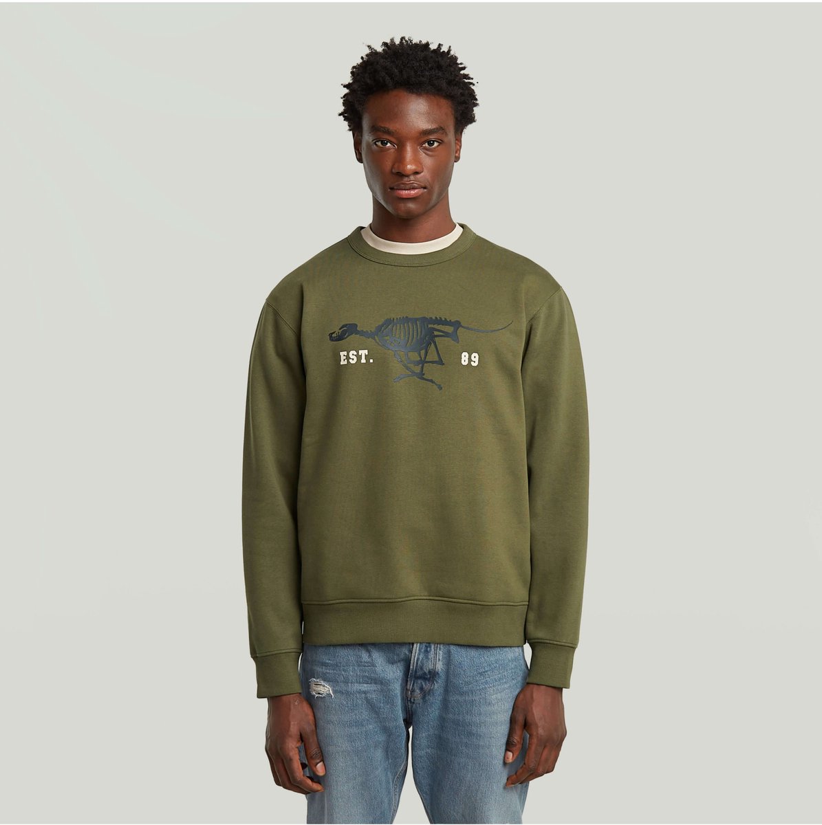 G-Star Running dog back gr r sw Heren Sweaters Olijf