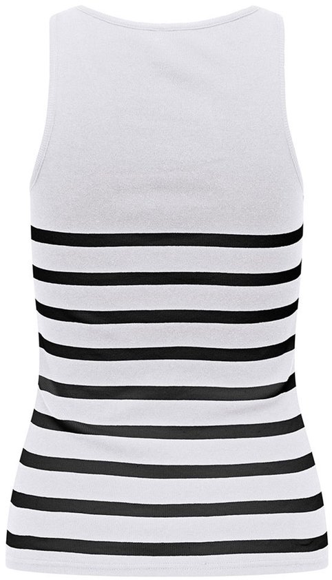 Only Top Onlkenya Débardeur à rayures côtelées Jrs No 15318407 White brillant / Noir Taille femme - L