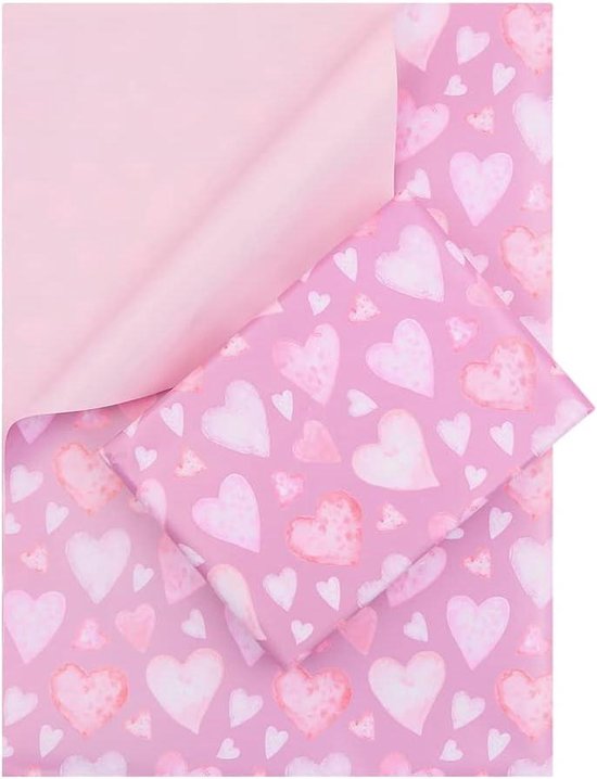 HBree 6 vellen Valentijnsdag inpakpapier, verschillende liefde hart