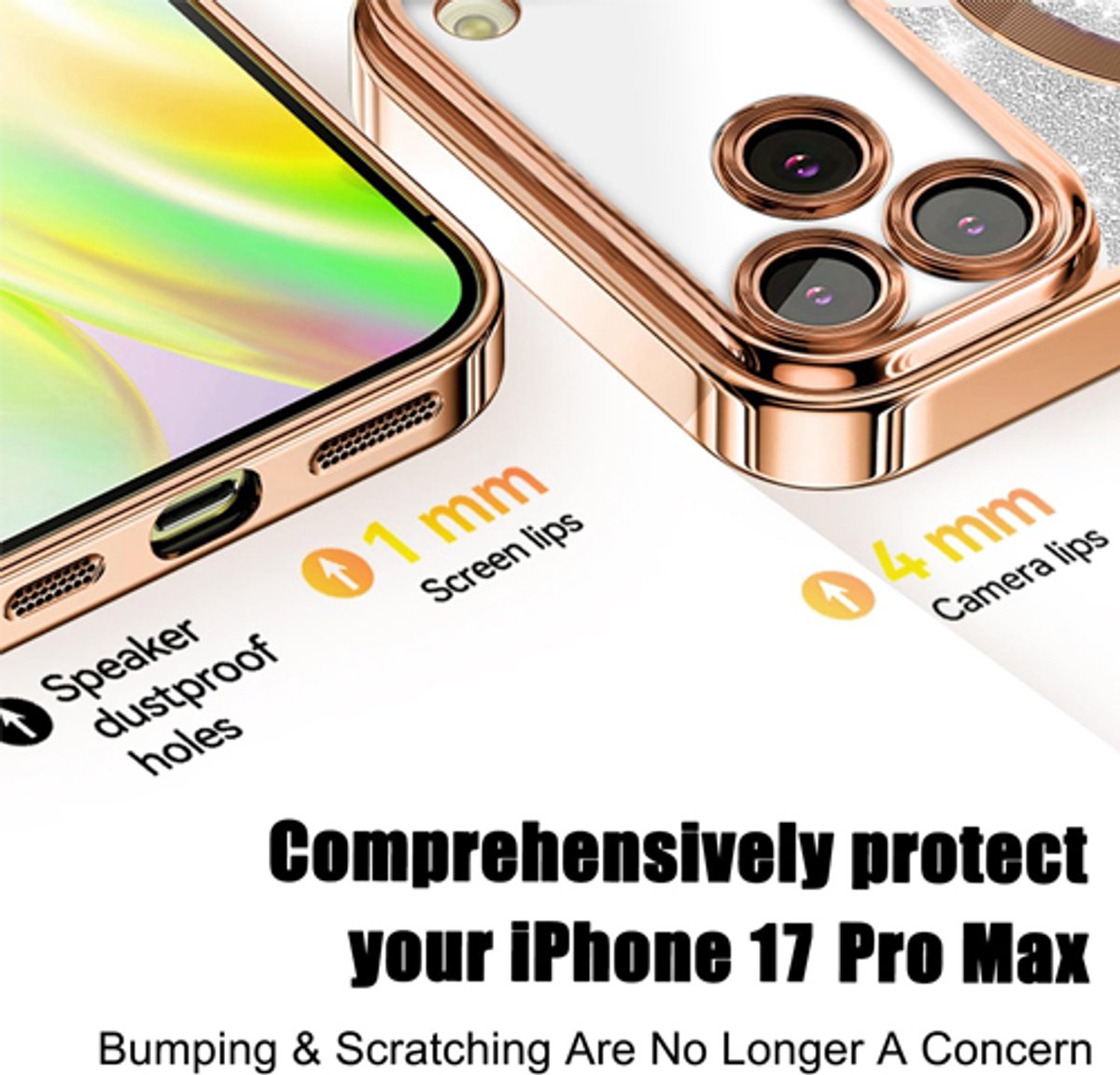 Metalen cd-ring en veiligheidsvergrendeling] Volledige magnetische hoes voor iPhone 16 Pro [Ingebouwde lensbescherming] met geïntegreerd 9H glazen display, natuurlijk titanium
