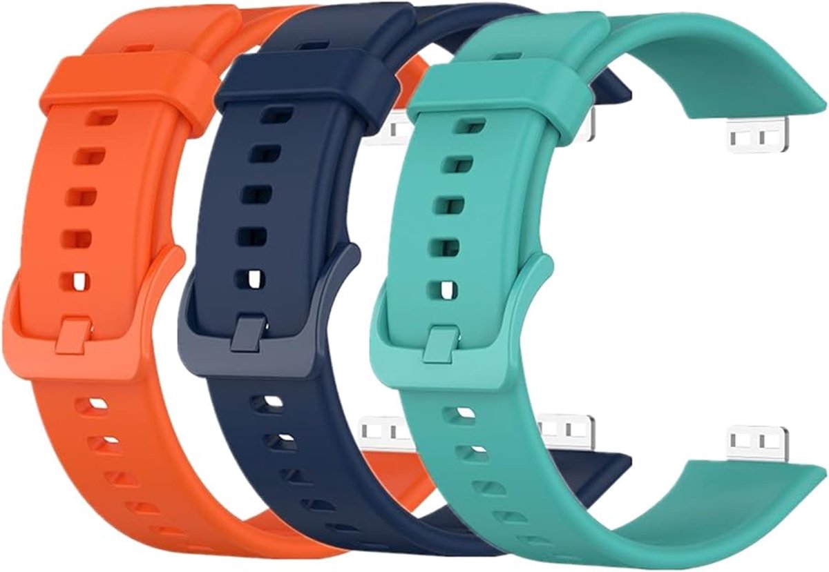Daity 3-pack - Smartwatch bandjes 24 mm - Compatibel met Huawei Fit3 - Siliconen