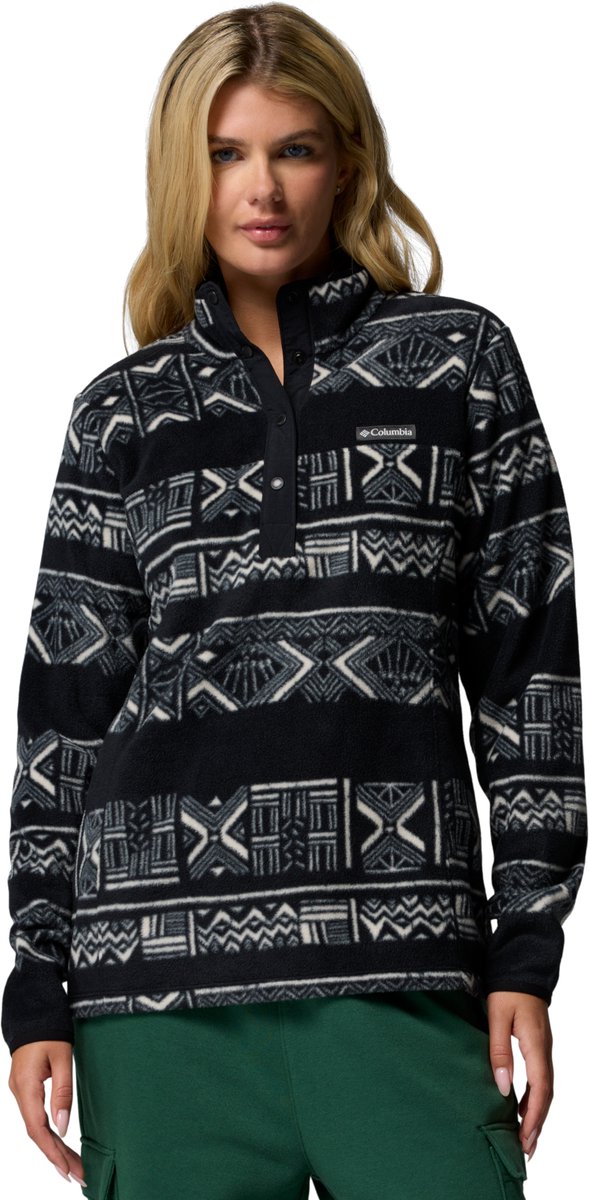 Columbia Benton Springs™ Printed Snap Fleece Met Halve Rits Zwart S Vrouw