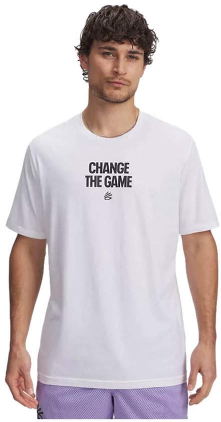 T-shirt à manches courtes Under Armour Curry Playable 1 Wit XS homme