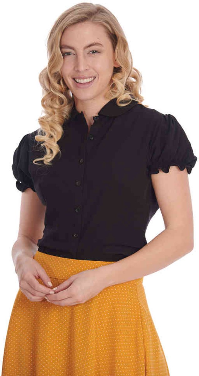 Banned - Betsy Bloom Blouse - XS - Zwart