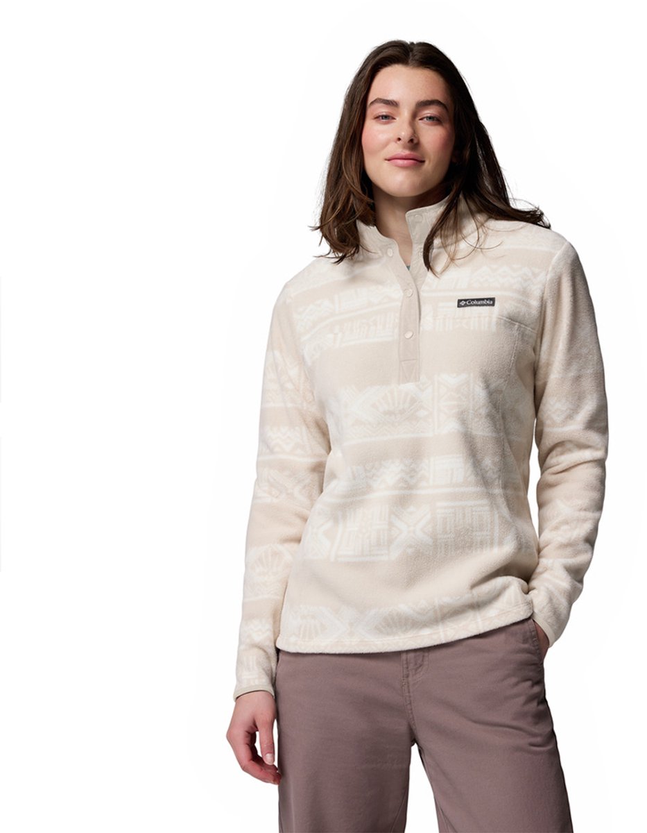 Columbia Benton Springs™ Printed Snap Fleece Met Halve Rits Beige S Vrouw