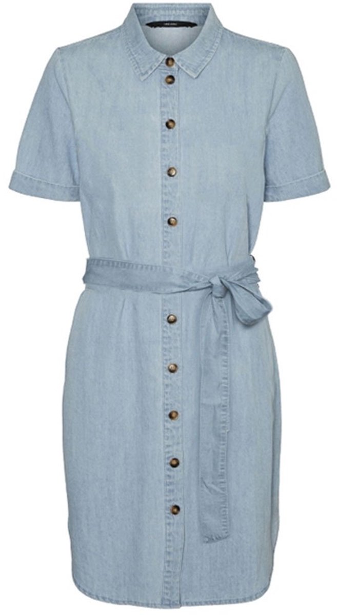 Vero Moda Silvia Korte Mouwen Korte Jurk Blauw M Vrouw