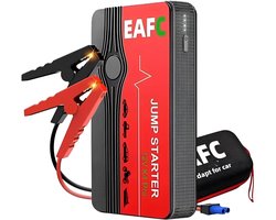 EAFC Jumpstarter voor Auto - 600A / 10000 mAH - 3-in-1 Starthulp - LED Zaklamp, SOS Noodlicht en Powerbank - Rood- Sinterklaas cadeau auto