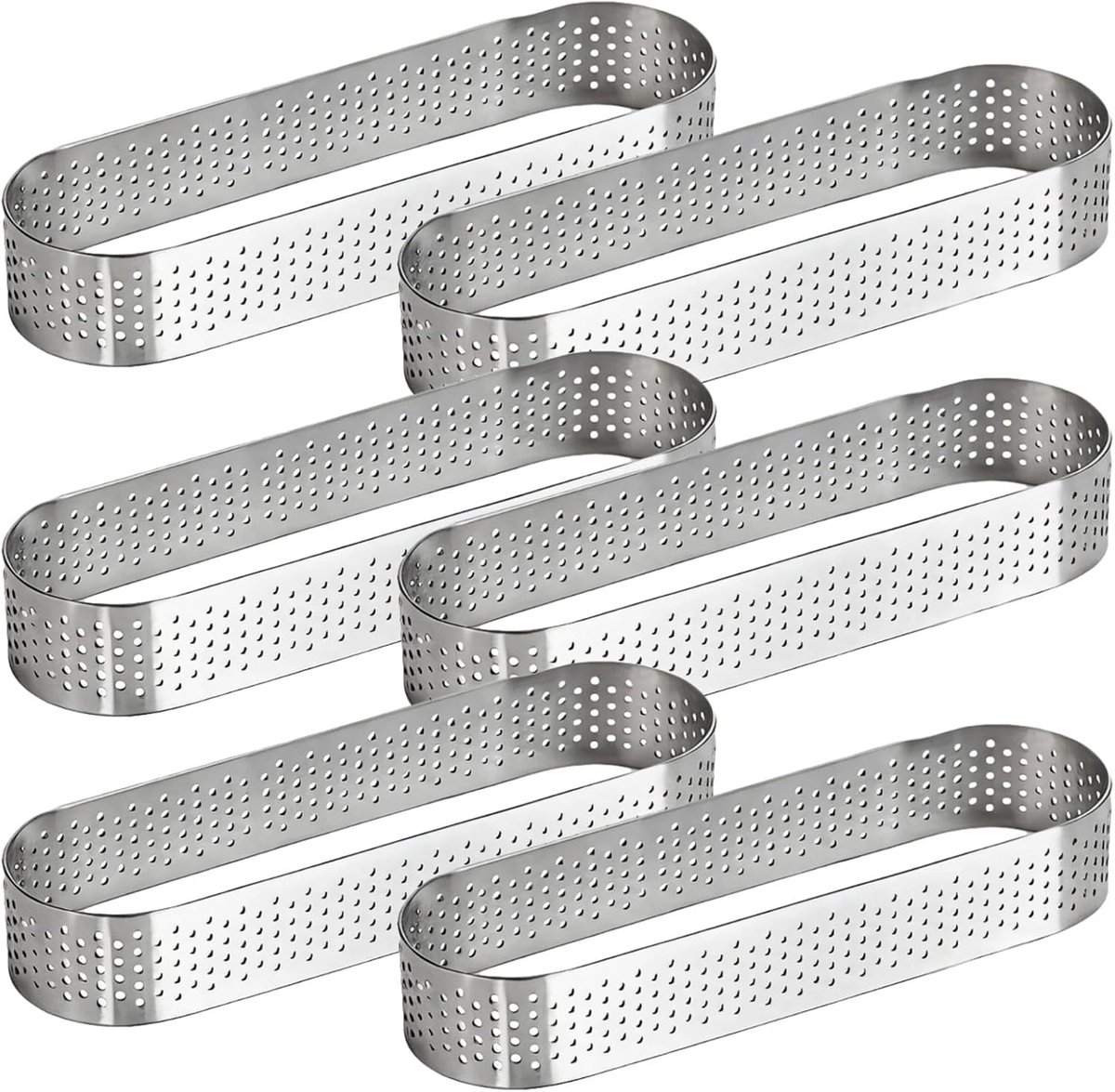 Forhandy 10 stuks dessertringen en voedselringen, 8 cm, rond, roestvrij staal, met krik en stamper, kleine dressuurringen voor doe-het-zelf, dessert, mousse, cake, rijstbal