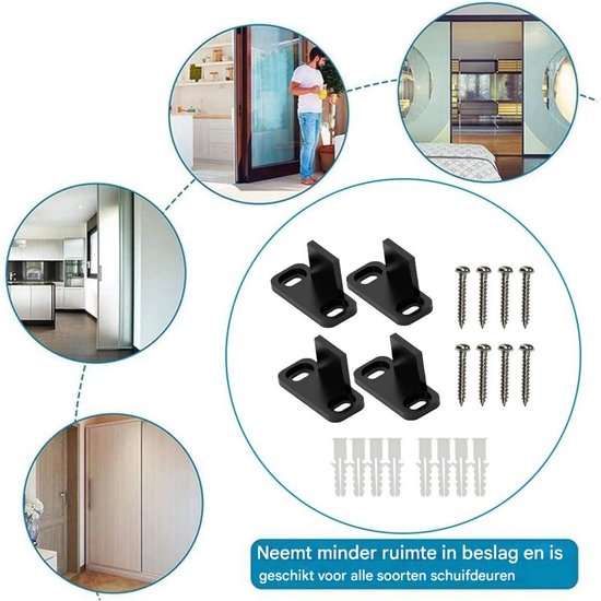 EXCITAT Schuifdeurrails - Kunststof schuifdeurrails - met schroeven en expansiebuizen - Geschikt voor slaapkamers, kasten, keukens, schuren, badkamers van EXCITAT — afbeelding 4