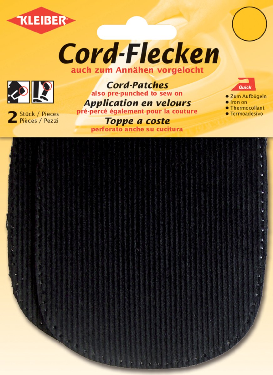 KLEIBER reparatievlekken, 135×100 mm, zwart, 2 stuks