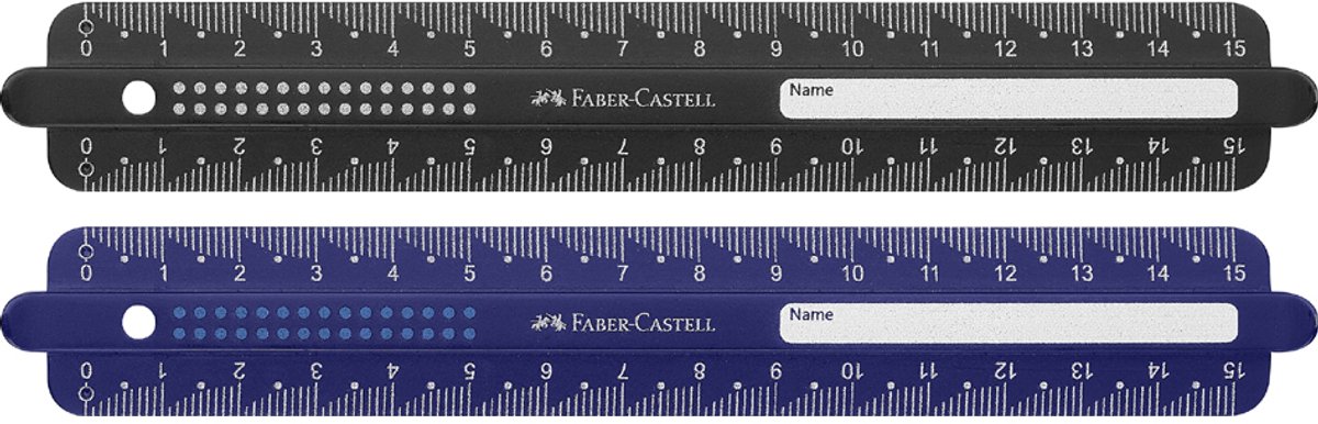 FABER-CASTELL liniaal DOTS, 150 mm, kleuren assorti