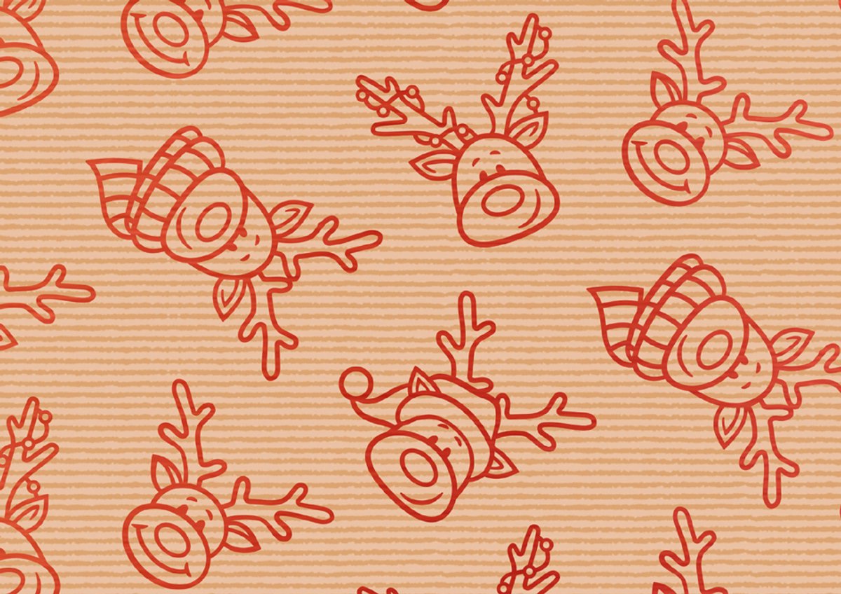 Kerstcadeaupapier 'Rendier Rudolf'