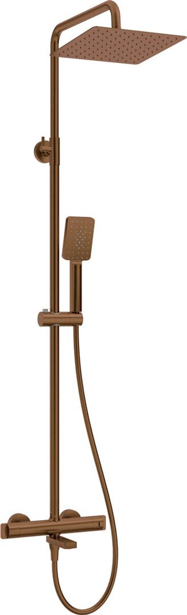 Rain shower with thermostatic bathtub faucet